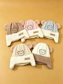 Baby Autumn/Winter Ear Protection Knitted Hat, Cute Woolen Beanie For Boys And Girls - Multicolor - View 6