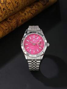 RICECGO A Men's Business-Style Stainless Steel Watch That Showcases A Gentleman's Unique Taste When Worn For Everyday Business Occasions; Makes A Great Gift - Silver - View 10