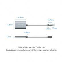 VENTION USB-C To Dual HDMI MST Adapter, Type C To 2 HDMI Ports Multi Monitor Converter, Aluminum Alloy Housing, 4K Video Display, Gray, 0.15M Short Cable For Laptop Desktop - View 11