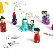 5/10 Blank Log Puppet Molds, Multi-Size DIY Hand-Painted Craft Ornaments, Adult Hand-Painted Graffiti Accessories, Festival Party Decoration Materials - A - View 5