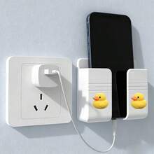 Cartoon Duck Wall-Mounted Phone Holder, Bedside Charging Storage Base, Living Room Air Conditioner Remote Control Multi-Function Storage Box - Duck Pattern - View 5