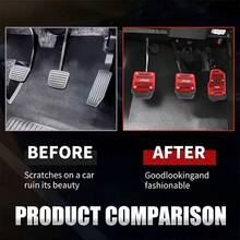 3PCS Multi-Color Universal Car Brake & Accelerator Pedal Pads, Anti-Slip Pedal Mat Set, Accelerator Pedal Cover, Car Brake Pedal Protector, High-Quality Anti-Slip Pedal Pads, 3-Color Brake, Accelerator, Clutch Pedal Set, Suitable For Manual Transmission Car Pedal Mats, Anti-Slip Durable Foot Pedals - 3-piece Car Pedal Set - View 4
