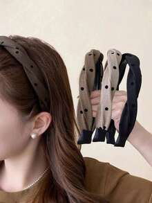 1pc Vintage Polka Dot Headband, Fashionable And Versatile, Suitable For Daily Commute, Can Fix Loose Hair, Create Fluffy And Lightweight Style - Multicolor - View 1