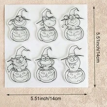 Halloween Clear Silicone Stamps With Pumpkin Ghost Witch Bat Cat Castle Patterns For Scrapbooking, Card Making & DIY Paper Crafts - Halloween-3 - View 29