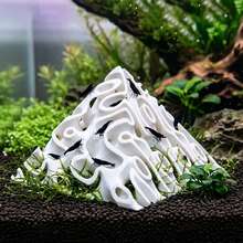 Stacked Polygon Hole Hide Cave | Material | Suitable For Gecko, Insect, Ornamental Fish And Shrimp | Reptile Tank, Aquarium | Hollow Design Style - White - View 8