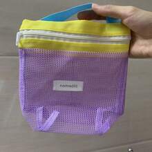 Portable Mesh Storage Bag, Multi-Compartment Design, Transparent Visible, Suitable For Makeup Storage, Lightweight And Practical, Essential For Travel - Multicolor - View 3