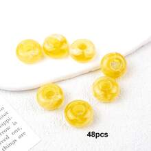 48Pcs 14mm Acrylic Imitation Jade Cloud Two-Tone Abacus Beads, Large Hole Loose Beads For DIY Handmade Bracelet Jewelry Making Accessories - 14mm Imitation Jade Large Hole Bead - View 15