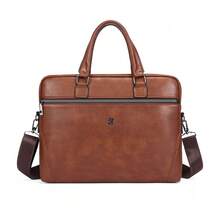 1pc Men's PU Business Briefcase 14.5 Inch Laptop Bag Large Capacity Handheld Crossbody Bag Multiple Colors Available For Commute Travel Office - Style 1 - View 13