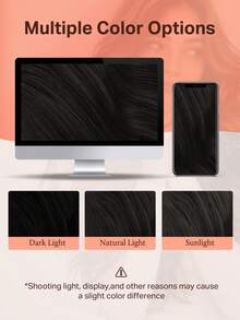 DOORES Halo Human Hair Extensions Invisible Wire With Transparent Headband, Real Remy Hair Seamless Adjustable Size Removable Clips 12-22 Inch - S1B - View 10