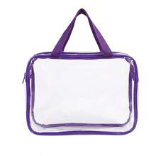 4pcs-1pc Contrast Trim Clear PVC Tote Storage Bag With Zipper, Transparent Organizer Pouch For Baby Toys, Building Blocks & Nursery Sundries - Multicolor - View 18