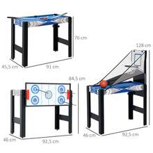 5-In-1 Game Table, Billiards, Table Tennis, Hockey, Basketball, Archery, Accessories Included, MDF, Plastic, Blue - Black + Blue - View 7