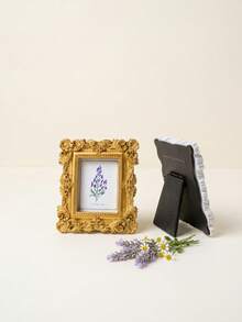 Vintage Small Gold Frame 3.5 Inch Baroque Resin Photo Frame - Christmas Halloween Party Gifts And Wedding Souvenirs, Mini Frame Set (1/5/10 Pcs), Elegant Home Decor - White - View 3
