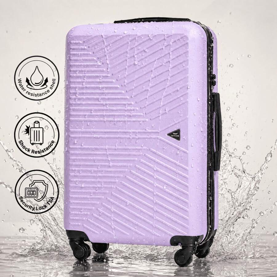 W WINGS Travel Suitcase Set 3 Pcs | Cabin, Medium And Large Hard Shell Luggage With TSA Lock, Telescopic Handle And Wheels
