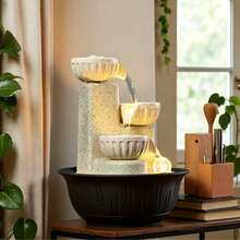 1pc 2D Flat Printed New Creative 3-Tier Desktop Water Fountain Wealth Attracting Decor - T005 - View 6