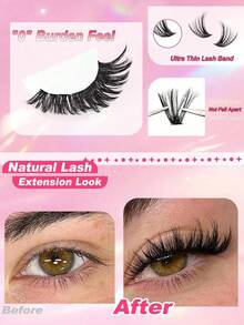640 Clusters False Eyelashes, Single Lash Clusters, 30D+40D+50D+60D Large Capacity Mixed Pack, D Curl, 8-16mm Mixed Length Segmented Lash Book, Dense And Long, Suitable For Daily Home Wear, Easy To Use - D - View 6