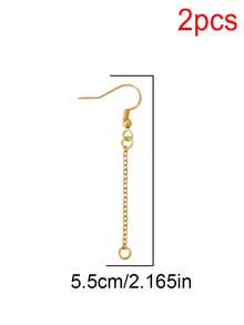 2pcs Stainless Steel Earring Hooks Wires Extension Chain Connector For DIY Dangle Ear Earrings Jewelry Hypoallergenic Findings Accessories - DIY Earrings - View 9