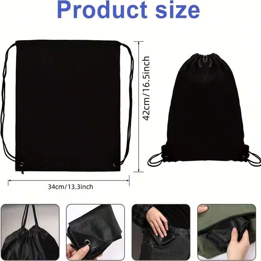 5pcs Drawstring Backpacks: Nylon Sports Bag, Suitable For Travel, Yoga, Fitness, Outdoor Camping, Hiking And Beach Essentials, Lightweight Waterproof Large Capacity Drawstring Backpack - Durable Polyester Fiber Reinforced, Suitable For Gym, Travel, Camping Portable Outdoor Hiking And Sports Bag, Gym Drawstring Bag | Casual Drawstring Design | Durable, Travel Backpack - Multicolor - View 1