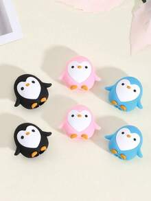 Data Cable Anti-Break Protector, Penguin Silicone Data Cable Protector Head, Compatible With Apple Charging Cable Anti-Break Protector, Cable Organizer - Multicolor - View 8