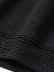 KyrLssu Women Cropped Zip Up Hoodie, Long Sleeve Full Zipper Hooded Sweatshirt, Rib Cuff Loose Fit Casual Short Hooded Jacket - Black - View 6