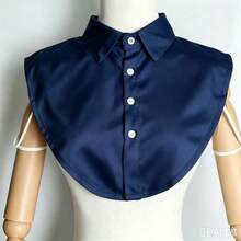 1pc Black White Apricot Red Orchid Green Chiffon Versatile Pointed Collar Classic Faux Collar - Multicolor - View 7