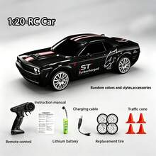 Xe drift RC 1:20, xe thể thao điều khiển từ xa với điều khiển đèn một chạm, đèn gầm trước sau, lốp drift và tốc độ, điều chỉnh ga điện tử 2.4GHz, quà tặng hoàn hảo cho thanh thiếu niên và trẻ em dịp Halloween, Giáng sinh, Lễ Phục sinh, sinh nhật và ngày lễ - Nhiều màu - Xem 13