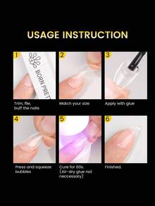 BORN PRETTY 288pcs Soft Gel False Nail Tips, Semi-Matte Capsule Shape, Almond French Coffin Style, Full Coverage Artificial Nails, Autumn Collection - View 7