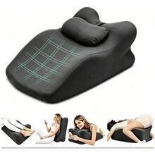 Almohada Grande de Espuma de Memoria Tipo Cuña, Cojín Inclinado de Respaldo para Cama, Soporte Ergonómico para Dormir, Descansar y Leer - Gris oscuro - Ver 1