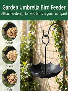 1pc Umbrella Style Bird Feeder & Bath, Multi-Functional Bird Feeding Tray, Landscape Decor, Photo Prop, For Garden, Balcony, Backyard, Weatherproof Plastic, Shaded Design, Ideal Gift For Bird Enthusiasts - Multiple Styles - View 11