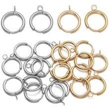 5pcs/Pack Stainless Steel Earring Jump Rings DIY Small Pendant Jewelry Accessories Earring Components Neutral Fresh Pendant Charms Jewelry Making - Ear Clip - View 7