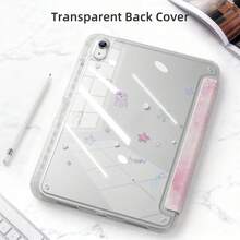 DANYCASE Y-Fold 保護殼,高透明壓克力材質,相容 iPad (A16) 11代 11吋、10代 10.9吋、Air 8 (M4) 11吋 2026、7代、8代、9代 10.2吋、Pro 11 2020-2022、Air 7/6 (M3/M2) 11吋 - 粉紅海底世界 - 查看 7