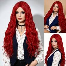 Multicolor Long Curly Wavy Synthetic Wigs For Women - Heat Resistant Cosplay Party Daily Hairpieces For Halloween Dress‑Up - Multicolor - View 6