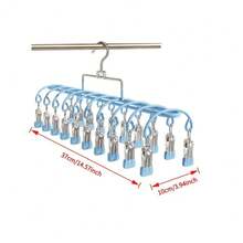 1pc 20-Clip Sock Drying Rack, Multi-Clip Windproof Clothes Hanger Suitable For Socks And Small Garments, Space-Saving Hanging Drying Rack Suitable For Dorm, Balcony, Home Use, Portable Clothes Rack Suitable For Indoor And Outdoor Use - Multicolor - View 3