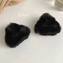 2pcs/Set Women's Sweet Cute Plush Cat Ear Triangle Hair Clips, Front Bangs Styling Decorative Small Claw Clips, Suitable For Daily Wear - Multicolor - View 9