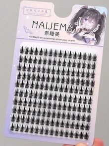 160簇自然卡通風假睫毛，柔軟捲翹，C弧度分段式假睫毛，可自行貼敷，易於佩戴，適合初學者，可重複使用 - C - 查看 3