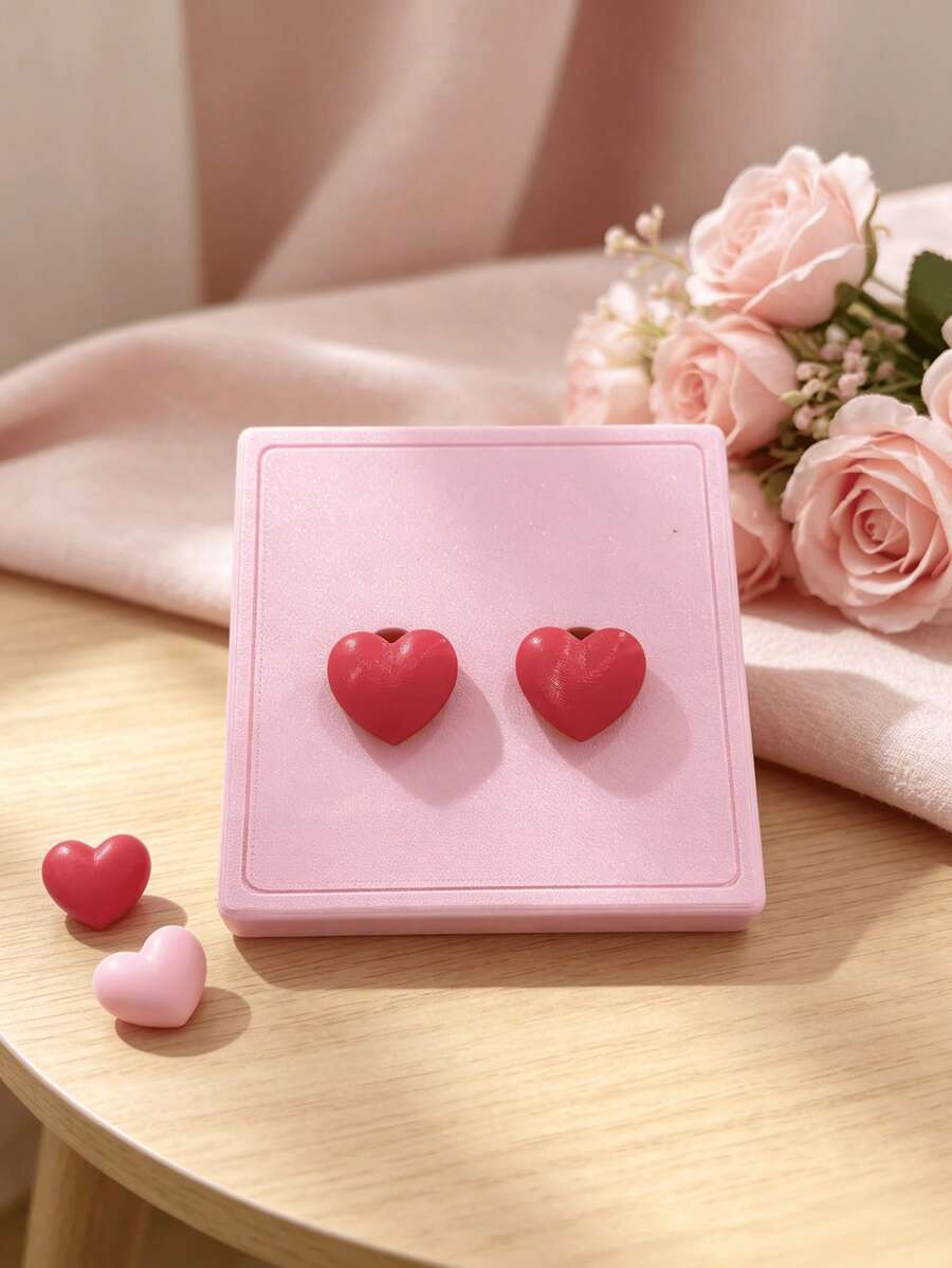 Pegatina decorativa de interruptor con corazón rojo 3D estilo Ins, decoración de pared linda, pegatina de panel de enchufe para ambiente de habitación