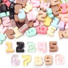 20pcs/Pack Resin Non-Hole Small Number Patches Assorted, Approx. 10X12mm, Hair Clips, Clothing, Phone Case, Cream Glue Patches Accessories, DIY Bracelets, Keychains, Handmade Jewelry Accessories, Free Combination Name Charms - Number Patches - View 2