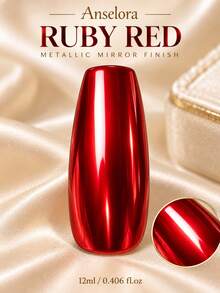 Anselora 12ml Kutek Kuku Merah Delima Metalik, Kutek Cair Kilap Tinggi Cepat Kering, Mudah Diaplikasikan, Hasil Akhir Metalik Tahan Lama, Manikur DIY, Cocok untuk Penggunaan Sehari-hari dan Pesta Wanita - Merah - View 2