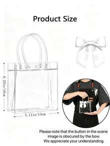 20pcs Transparent PVC Gift Bags With White Satin Ribbon, Reusable Tote Bags, Suitable For Weddings, Birthdays, Baby Showers, Bridal Showers, Graduation Parties, Bridal Showers (Waterproof) - White Butterfly Bag - View 5