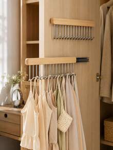 1pc Pull-Out Sliding Hanger, Suitable For Wardrobe, Belt, Tie, Vest, Scarf And Jewelry. Left Side Rail Can Be Extended To Save Wardrobe, Closet Organization And Storage Space, Suitable For Jewelry Storage. - Multicolor - View 2