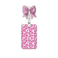 1pc Leopard Print Bow Retractable Badge Holder With Rotating Clip, ID Card Holder Set - Multicolor - View 5