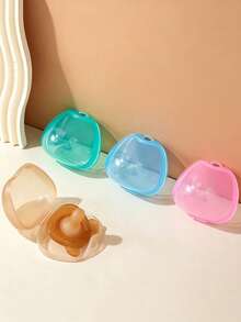 Portable Dust-Proof Pacifier Storage Box, Home & Travel Pacifier Protector, Multiple Colors Available, Practical Baby Storage Box - Multicolor - View 2