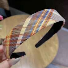 1pc New Vintage Plaid Women's High-Top Headband, Face-Flattering Slimming Design, Versatile Hair Accessory Suitable For Daily Wear, Commuting, Dating, And Gatherings - Multicolor - View 3