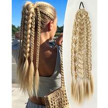 Fake Braided Hair Extensions Lantern Bubble Twist Ponytail Fashion Hot Girl Twisted Boxing Braids Hair Scrunchie Hair Accessory - Black - View 11