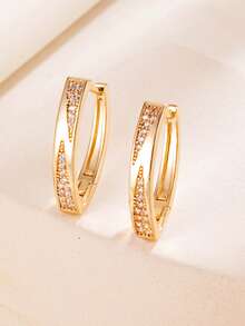 1 Pair Olive V-Shaped Decorative Element Ear Cuffs, Dual-Color Multi-Version Style, Daily Commute Gift For Women, Decorative Earring Accessory - Earrings - View 8