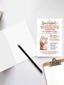 1pc Romantic Anniversary Greeting Card With Envelope, Sweet Love Message For Husband Wife Couples, For Wedding Celebration, Valentine's Day, Romantic Gift For Spouse, Blank Inside - View 4