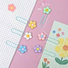 This 7-Piece Set Of Flower-Shaped Metal Bookmarks Features A Cherry Blossom Design And Can Be Used To Organize Documents, Decorate Photo Albums, And Keep Class Materials In Order. - Random Color and Style - View 4