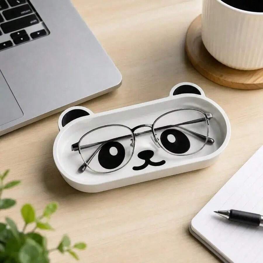 1 قطعة صينية مجوهرات على شكل باندا، طبق تخزين مكتبي كرتوني لطيف، حامل للنظارات والمفاتيح للديكور - متعدد الألوان - مشاهدة 1