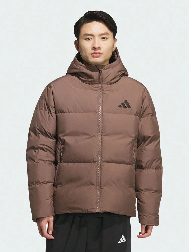 Adidas Men's PUFFY DOWN JKT Thick Down Jacket - Short KC5945 - Brown - View 1