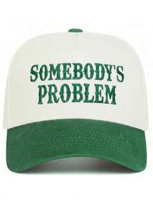 1pc Women's "Somebody's Problem" Trucker Hat, Personalized Embroidered Letter Baseball Cap, Street Fashion 5-Panel Hat, Spring/Autumn Travel, Beach, Summer Outdoor Sun Protection Casual Hat - Somebody's Problem - View 4