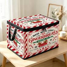 Thickened Storage Bag, Foldable Clothes & Bedding Storage Bag, Dorm Essentials, Suitable For Blankets, Bedding, Wardrobe, Underbed & Dorm Storage, Ideal For Moving, Laundry & Space-Saving Room Organization, Christmas Edition Premium Digital Print Pattern - Multi-color - View 1